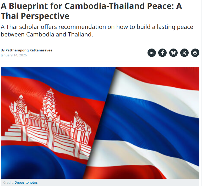 A Blueprint for Cambodia-Thailand Peace: A Thai Perspective
